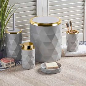 Perotti 13222 Taupe Gold Diamond 5'li Akrilik Plastik Banyo Seti