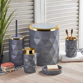 Perotti 13222 Taupe Gold Diamond 5'li Akrilik Plastik Banyo Seti