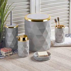 Perotti 13222 Taupe Gold Diamond 5'li Akrilik Plastik Banyo Seti
