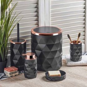 Perotti 13223 Siyah Rose Diamond 5'li Akrilik Plastik Banyo Seti