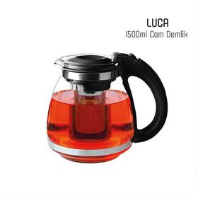 Perotti 1500 ml Cam Demlik Süzgeçli Ml Bitki Demliği