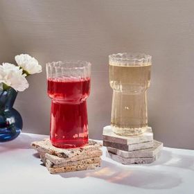 Perotti 15886 400 ml Stripe Şeffaf 2'li Bardak
