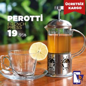 Perotti 350 ml Bitki Çayı Kahve Presi French Press