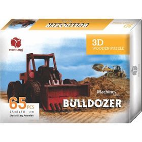 Pershang Ahşap Bulldozer PERS.2019014 2019014 65 Parça Puzzle