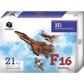 Pershang Ahşap Puzzle PERS.2019012 2019012 F-16 3D 21 Parça Puzzle