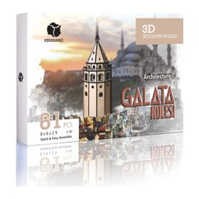 Pershang Galata Kulesi 63 Parça 3D Ahşap Puzzle