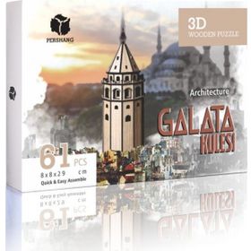 Pershang Galata Kulesi 63 Parça 3D Ahşap Puzzle