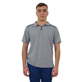 Persmont LT04Y Gri Fermuarlı Biyeli Lakost Tshirt