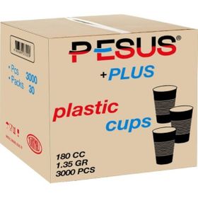 Pesus +Plus 1.35 gr 180 ml 3000'li Plastik Otomat Bardak