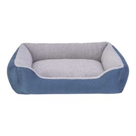 Pet Comfort Bravo Duo Medium 75x60 cm Mavi Gri Peluş Köpek Yatağı