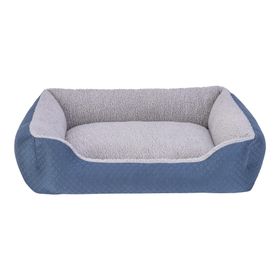 Pet Comfort Bravo Duo Medium 75x60 cm Mavi Gri Peluş Köpek Yatağı