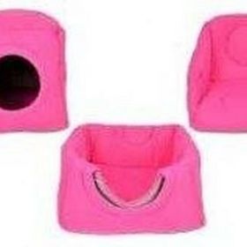 Pet Pretty 42x42x23 cm Pembe Üç Fonksiyonlu Kumaş Kedi Ve Köpek Yatağı