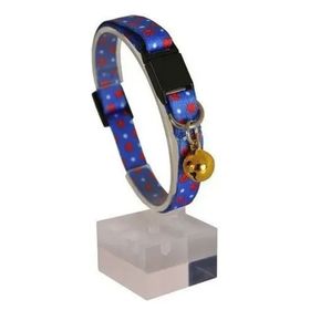 Pet Tag Art 22-30 cm Güvenlik Kilitli Ayarlanabilir Mavi Kırmızı Patili Yumuşak Doku Kedi Boyun Tasması