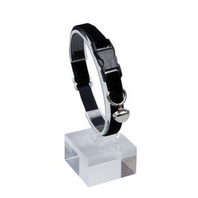 Pet Tag Art 22-30 cm Siyah Kadife Zilli Ayarlanabilir Kedi Boyun Tasması