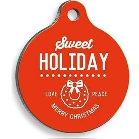 Pet Tag Art 2,5 cm Christmas Serisi Sweet Holiday Yuvarlak Kedi Ve Köpek Künyesi