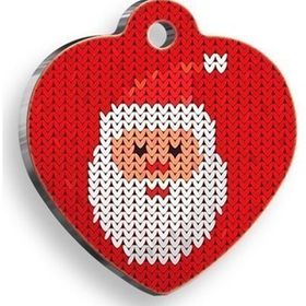 Pet Tag Art 3,2x3,5 cm Christmas Serisi Pixel Santa Kalp Kedi ve Köpek Künyesi
