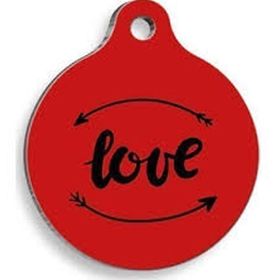 Pet Tag Art 3,8 cm Aşk Değiştirir Yuvarlak Kedi Ve Köpek Künyesi