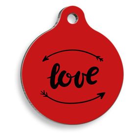 Pet Tag Art Aşk Değiştirir Yuvarlak Kedi ve Köpek Künyesi