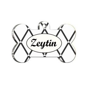 Pet Tag Art Baklava Desenli Kemik Şekilli Köpek Künyesi