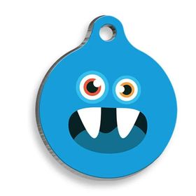Pet Tag Art Blue Monster Yuvarlak Köpek Künyesi