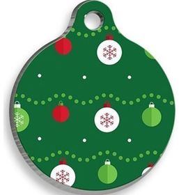 Pet Tag Art Christmas Serisi Ball Pattern Yuvarlak Kedi ve Köpek Künyesi