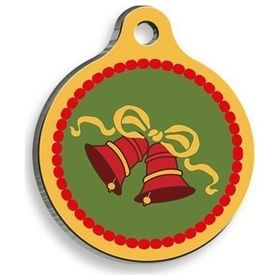 Pet Tag Art Christmas Serisi Bell Yuvarlak Köpek Künyesi