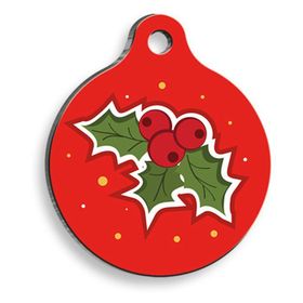 Pet Tag Art Christmas Serisi Berry Yuvarlak Kedi ve Köpek Künyesi