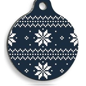 Pet Tag Art Christmas Serisi Black&white Pattern Yuvarlak Köpek Künyesi