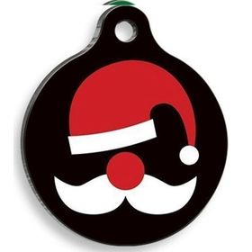 Pet Tag Art Christmas Serisi Cartoon Santa Yuvarlak Kedi ve Köpek Künyesi