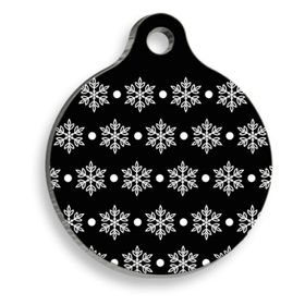 Pet Tag Art Christmas Serisi Christmas Snow Yuvarlak Köpek Künyesi