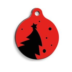 Pet Tag Art Christmas Serisi Comic Tree Yuvarlak Kedi ve Köpek Künyesi