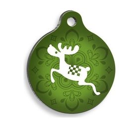 Pet Tag Art Christmas Serisi Deer Yuvarlak Köpek Künyesi