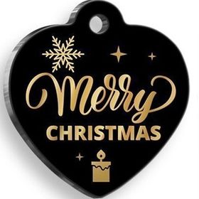 Pet Tag Art Christmas Serisi Exclusive Merry Pet Tag Art Christmas Kalp Kedi ve Köpek Künyesi