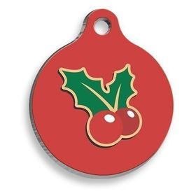 Pet Tag Art Christmas Serisi Flower Yuvarlak Köpek Künyesi