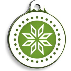 Pet Tag Art Christmas Serisi Green Garnish Yuvarlak Köpek Künyesi