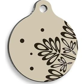 Pet Tag Art Christmas Serisi Grey Pine Tree Yuvarlak Kedi ve Köpek Künyesi
