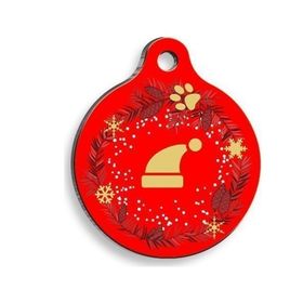 Pet Tag Art Christmas Serisi Hat Yuvarlak Kedi ve Köpek Künyesi
