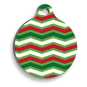 Pet Tag Art Christmas Serisi Pattern Yuvarlak Kedi ve Köpek Künyesi