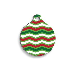 Pet Tag Art Christmas Serisi Pattern Yuvarlak Kedi ve Köpek Künyesi