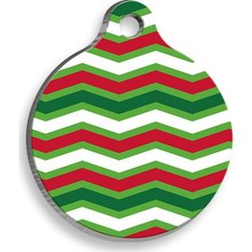 Pet Tag Art Christmas Serisi Pattern Yuvarlak Kedi ve Köpek Künyesi