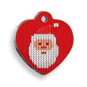 Pet Tag Art Christmas Serisi Pixel Santa Kalp Kedi ve Köpek Künyesi