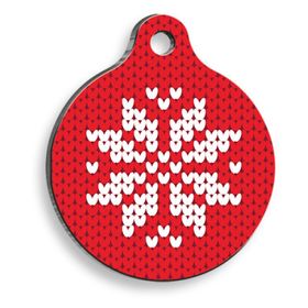 Pet Tag Art Christmas Serisi Pixel Snow Yuvarlak Köpek Künyesi
