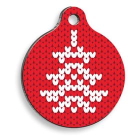 Pet Tag Art Christmas Serisi Pixel Tree Yuvarlak Köpek Künyesi