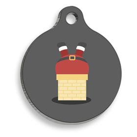 Pet Tag Art Christmas Serisi Santa Roof Comics Yuvarlak Kedi ve Köpek Künyesi
