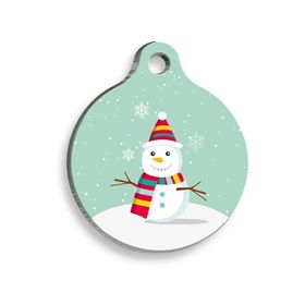 Pet Tag Art Christmas Serisi Snowman Comics Yuvarlak Köpek Künyesi