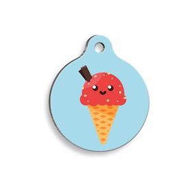 Pet Tag Art Dondurma Yuvarlak Kedi ve Köpek Künyesi
