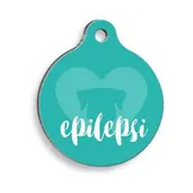 Pet Tag Art Epilepsi Mavi Yuvarlak Köpek Künyesi