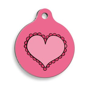 Pet Tag Art Fırfırlı Kalp Yuvarlak Köpek Künyesi