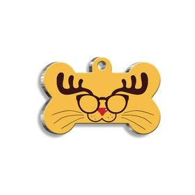 Pet Tag Art Glasses Cat Kemik Şekilli Köpek Künyesi