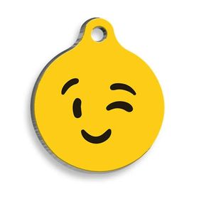 Pet Tag Art Göz Kırpan Yuvarlak Köpek Künyesi